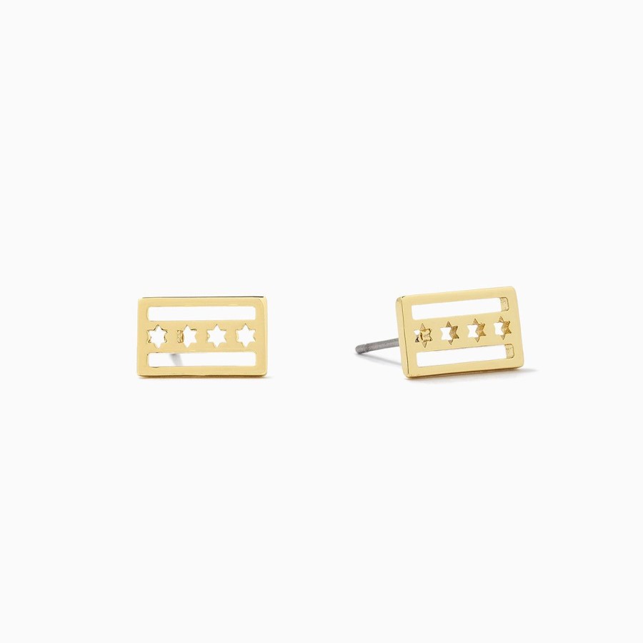 Earrings Uncommon James | Chicago Flag Stud Earrings