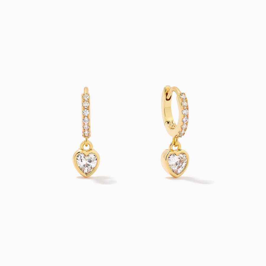 Earrings Uncommon James | Diamond Heart Huggies