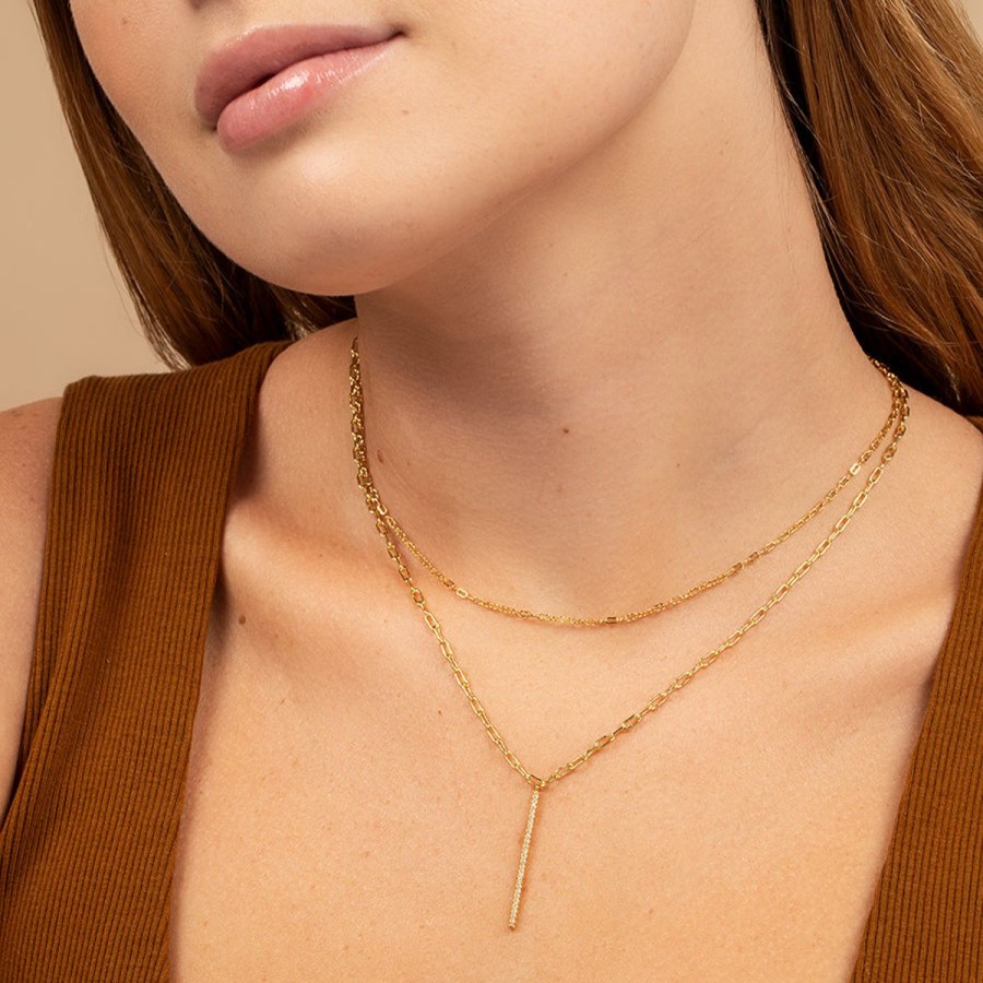 Necklaces Uncommon James | Simple Double Chain Necklace