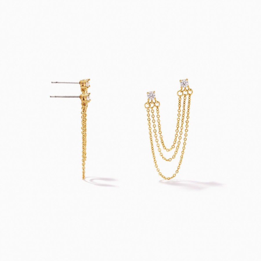 Earrings Uncommon James | Triple Chain Ear Climber