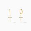 Earrings Uncommon James | Pave Cross Huggie Earrings