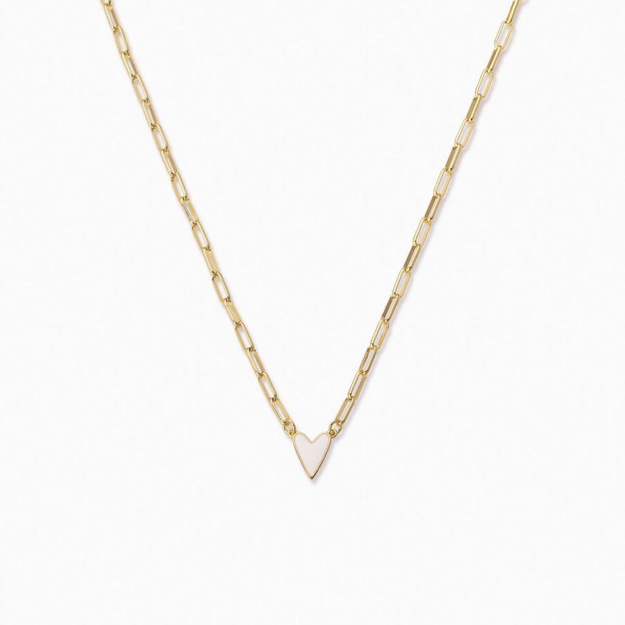 Necklaces Uncommon James | White Heart Necklace Small